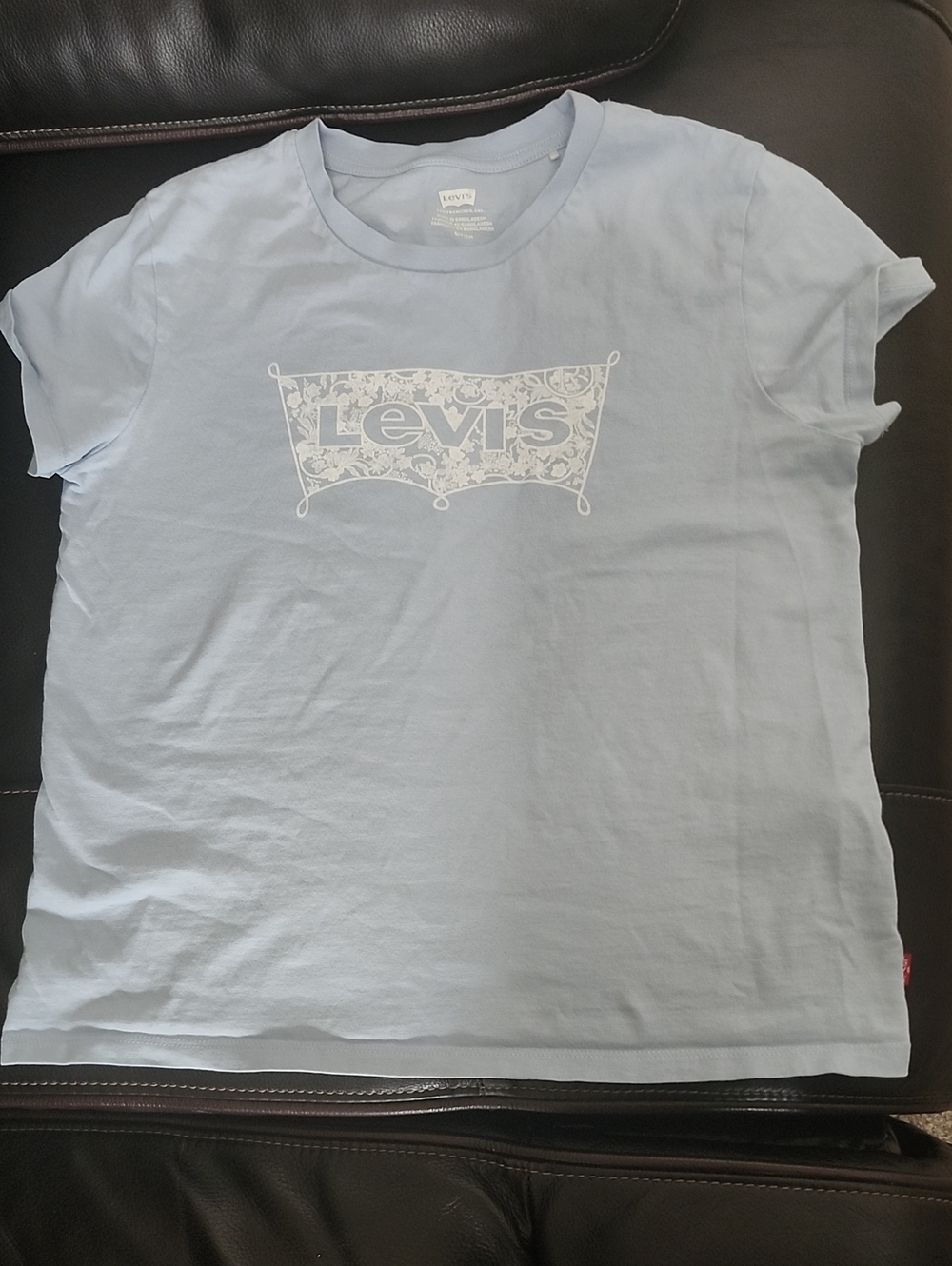 Levi's Pale Blue Logo Tee with White Graphic
